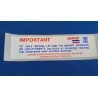 AUTOCOLLANT "IMPORTANT UNIPART" Ref : CRST166